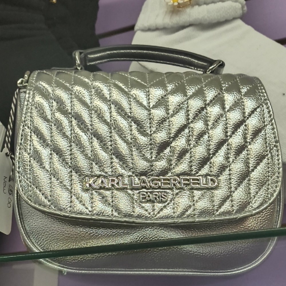 Karl Lagerfeld Metallic Silver Mini Bag